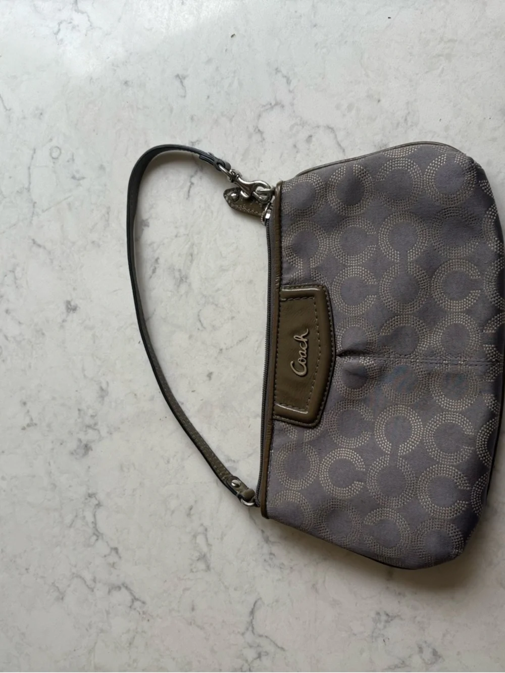 Coach Gray Signature Jacquard Wristlet Shoulder Bag